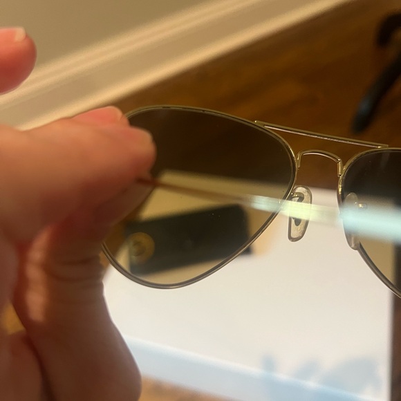 Ray-ban RB3025 55mm Large Metal Aviator Glasses Brown Gold White with Case - Picture 7 of 13